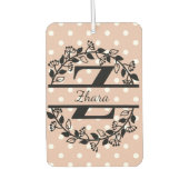 Modern Black Floral Wreath Split Monogram "X" Luchtverfrisser (Voorkant)