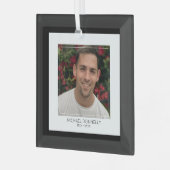 Modern Black Framed Photo Memorial Glas Ornament (Voorkant links)