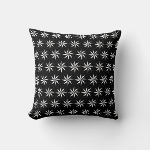 Modern Black Geometric Floral Pattern Sierkussen
