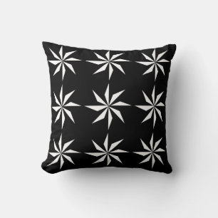 Modern Black Geometric Floral Pattern Sierkussen