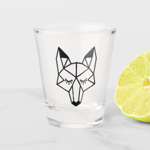 Modern Black Geometric Fox Shot Glas