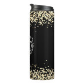 Modern Black Glitter Monogram Stethoscope Nurse Thermosbeker (Geroteerd rechts)