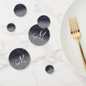 Modern Black Glitter Sparkles Personalized Name Confetti (Groep)