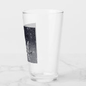 Modern Black Glitter Sparkles Personalized Name Glas (Links)