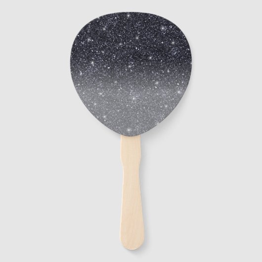 Modern Black Glitter Sparkles Personalized Name Handwaaier (Achterkant)
