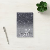 Modern Black Glitter Sparkles Personalized Name Post-it® Notes (Kantoor)