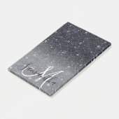 Modern Black Glitter Sparkles Personalized Name Post-it® Notes (Schuin)