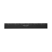 Modern Black Glitter Wedding Belly Band Uitnodigingen Wikkel (Vlak)