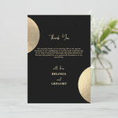 Modern Black & Gold Abstract bruiloft foto Bedankkaart (Staand voorkant)