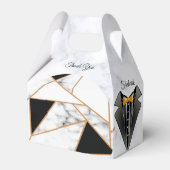 Modern Black Gold Abstract op witte marmer Bedankdoosjes (Voorkant Zijde)
