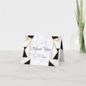 Modern Black Gold Abstract op witte marmer Bedankkaart (Voorkant)