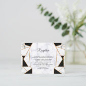 Modern Black Gold Abstract op witte marmer Informatiekaartje (Staand voorkant)