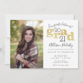 Modern Black Gold Afstuderen Klasse 2022 Aankondiging (Voorkant)