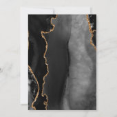 Modern Black Gold Agate Marble Save the Date (Dos)