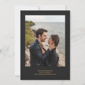 Modern Black Gold Agate Photo Dark Save the Date (Achterkant)