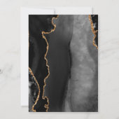 Modern Black Gold Agate Script Slate Weddenschap Kaart (Achterkant)