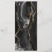 Modern Black Gold Agate Wedding Menu (Achterkant)