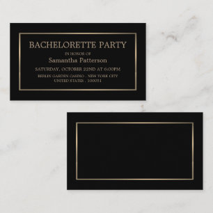 Modern Black & Gold Bachelorette Party Ticket