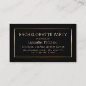 Modern Black & Gold Bachelorette Party Ticket (Voorkant)
