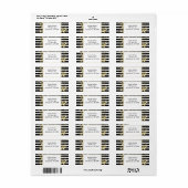 Modern Black Gold Botanical Glamor Chic Wedding Etiket (Full Sheet)