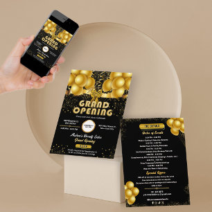 Modern Black Gold Business Lancering Grote Opening Kaart