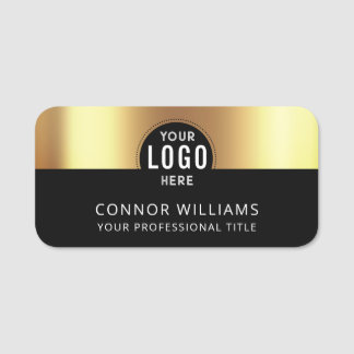 Modern Black Gold Business Logo Naamplaatje
