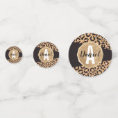 Modern Black Gold Cheetah Leopard Animal Print Confetti (Achterkanten)