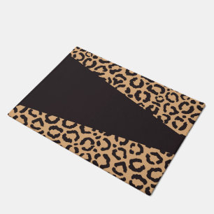 Modern Black Gold Cheetah Leopard Animal Print Deurmat