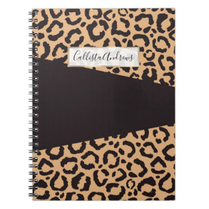 Modern Black Gold Cheetah Leopard Animal Print Notitieboek