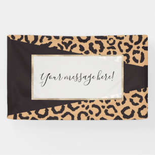 Modern Black Gold Cheetah Leopard Animal Print Spandoek