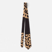 Modern Black Gold Cheetah Leopard Animal Print Stropdas (Achterkant)