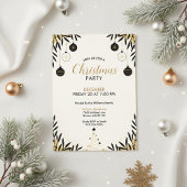 Modern Black Gold Christmas Party Invitation