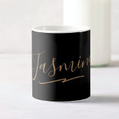 Modern Black Gold Feminine Script Name Koffiemok