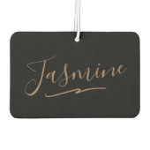 Modern Black Gold Feminine Script Name Luchtverfrisser (Achterkant)