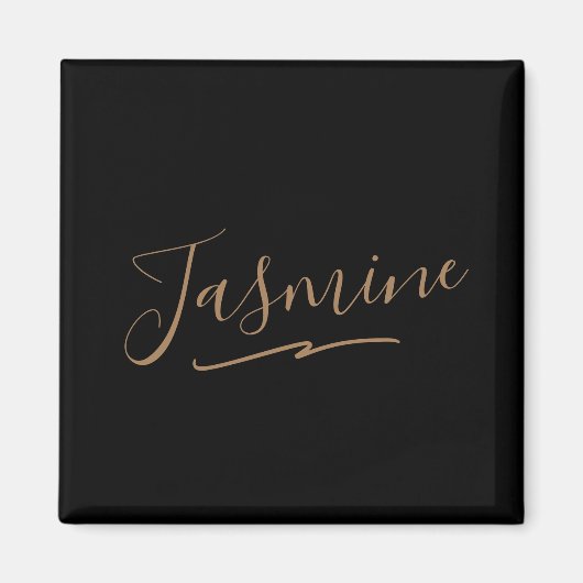 Modern Black Gold Feminine Script Name Magneet (Voorkant)