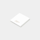 Modern Black Gold Feminine Script Name Post-it® Notes (Schuin)