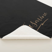 Modern Black Gold Feminine Script Name Sherpa Deken (3/4)