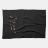 Modern Black Gold Feminine Script Name Theedoek (Horizontaal)