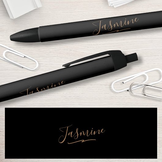 Modern Black Gold Feminine Script Name Zwarte Inkt Pen