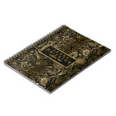 Modern Black & Gold Floral Paisley Pattern Notitieboek (Linkerzijde)