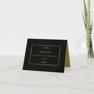 Modern Black & Gold Foil-effect Weddenschap Bedankkaart