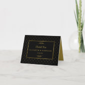 Modern Black & Gold Foil-effect Weddenschap Bedankkaart (Voorkant)