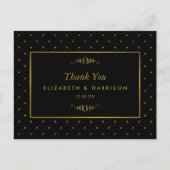Modern Black & Gold Foil Effect Weddenschap Hartel Briefkaart (Voorkant)