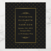 Modern Black & Gold Foil-effect Weddenschap Wijn Etiket (Enkel label)