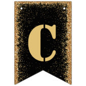 Modern Black & Gold Glitter Graduation Party Vlaggetjes (Eerste vlag)