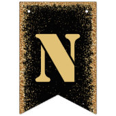 Modern Black & Gold Glitter Graduation Party Vlaggetjes (Derde vlag)