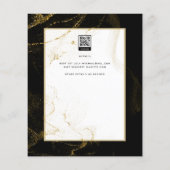 Modern Black Gold Glitter Wedding Flyer (Achterkant)