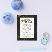 Modern Black Gold Glitter Wedding Flyer (Enkel)
