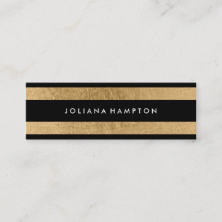 Modern Black Gold Luxe Visitekaartje, bladskinny Mini Visitekaartje