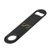 Modern Black Gold Monogram Girly Elegant Script (Devant angulaire)